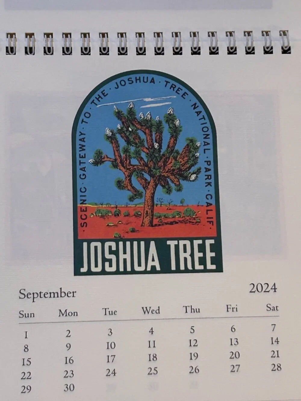 California-Themed Art Desk Calendar 2024